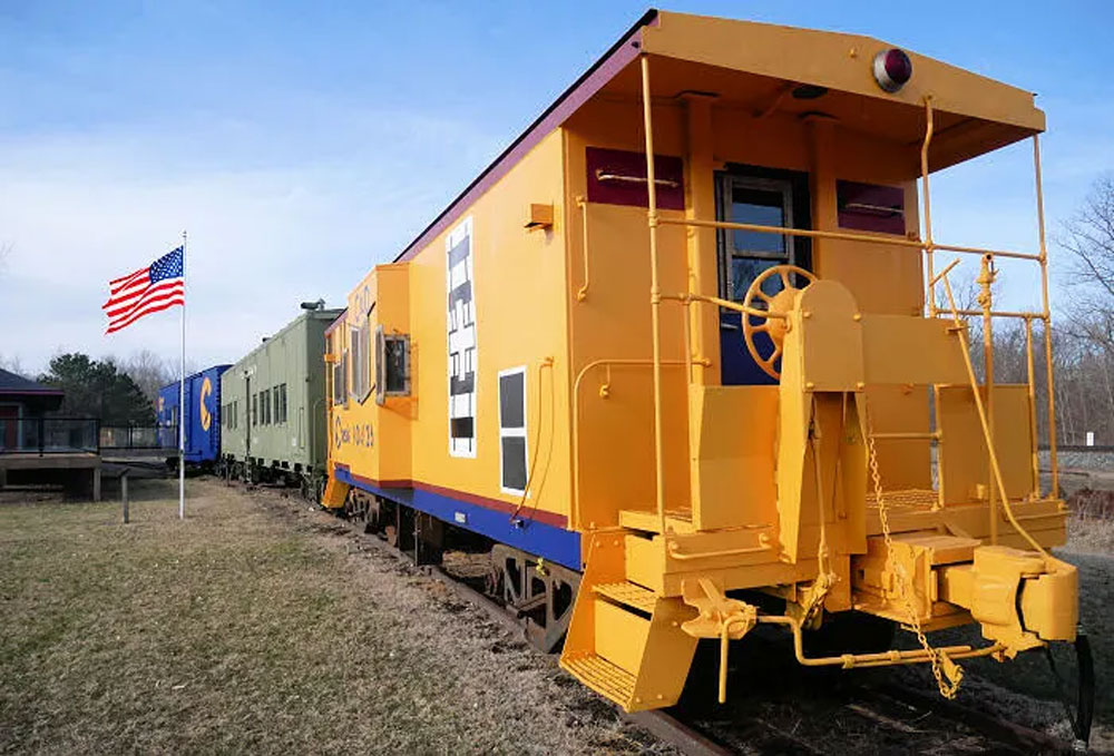 close up of a yellow train car